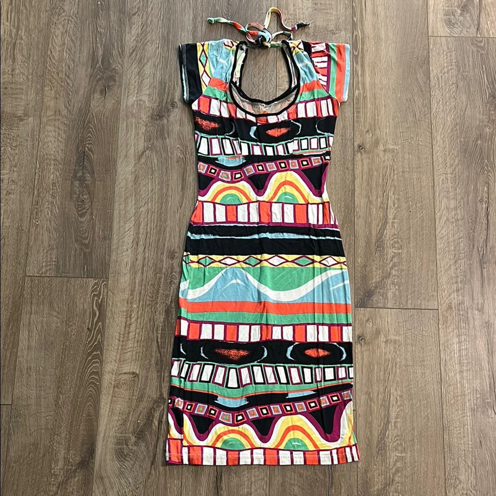 RIVNA DIATLOWICKI Multicolor Geometric Pattern Dress